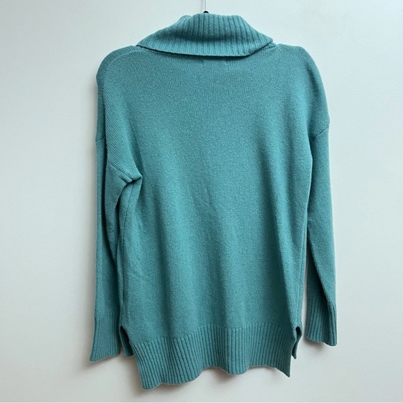 Bartolini Women’s Small Teal Cashmere Wool Blend Cowl Neck Popover Sweater - Picture 7 of 7